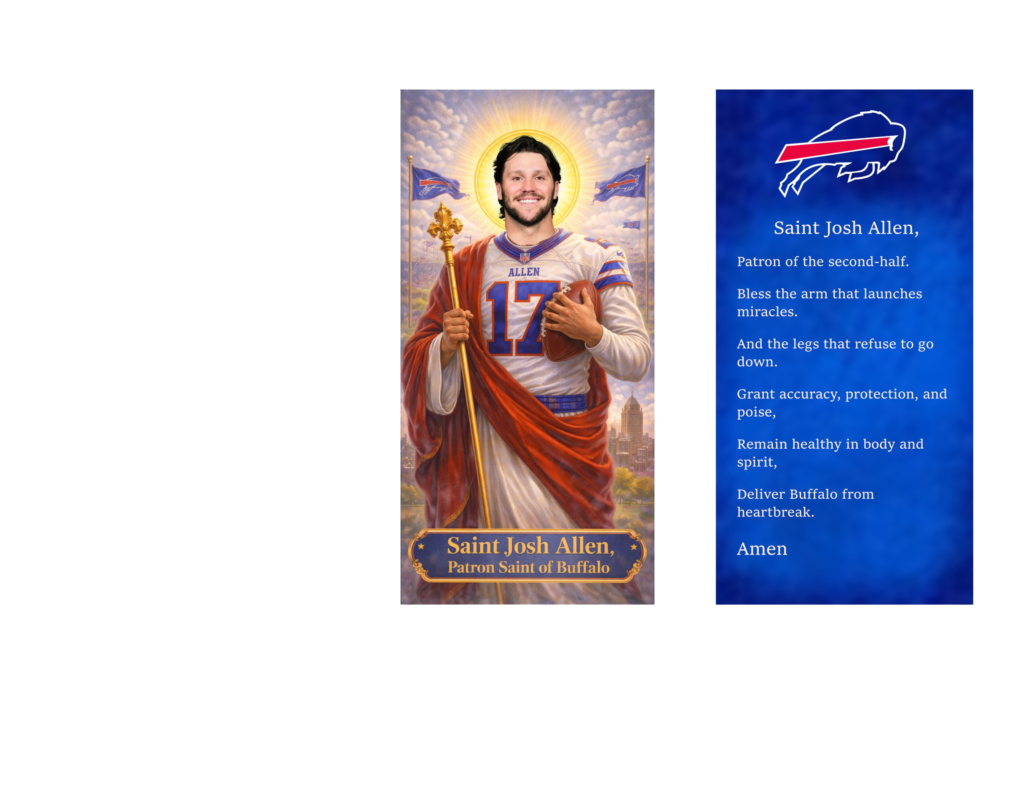 Patron Saint Josh Allen Prayer Candle