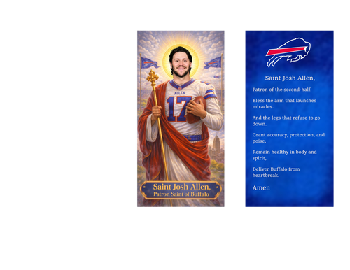 Patron Saint Josh Allen Prayer Candle